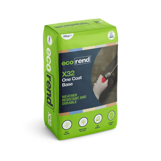 Ecorend X32 - One-Coat Base High Polymer - 25kg - RSO - Render & Drylining Supplies