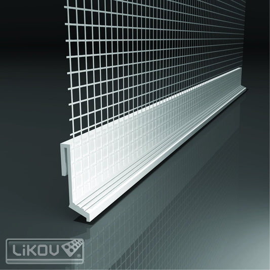 LE-V Drip Ledge mesh for External Wall Insulation Base Profiles - Clip On - 2.5 mtr - RSO - Render & Drylining Supplies